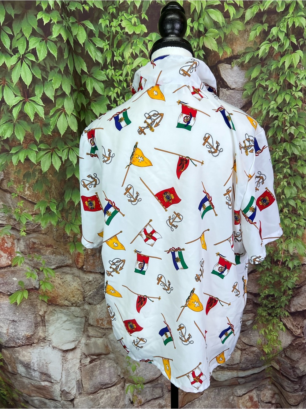 VINTAGE IMPRESSIONS OF CALIFORNIA Nautical/Coastal/Preppy Signal Flag Blouse, 14 - Picture 6 of 10